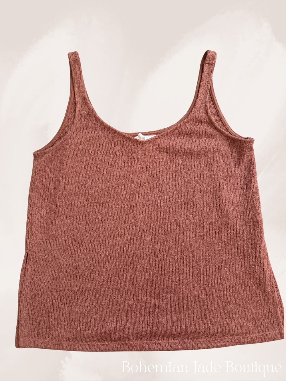 H&M Rust Knit Tank Top Sleeveless Sweater Women’s Small